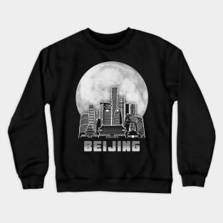 Beijing China Skyline Full Moon Crewneck Sweatshirt